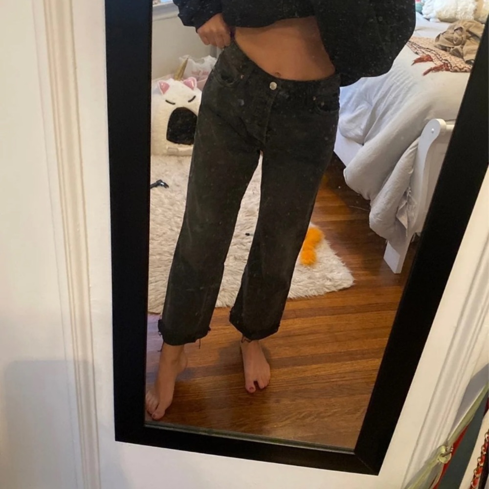 WIDE LEG CHARCOAL GREY FREE PEOPLE PANTS SIZE 26